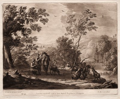 Liber Veritatis: No. 25 ، المناظر الطبيعية الجبلية والغابات مع الرعاة ... ، 1774. بواسطة ريتشارد إيرلوم