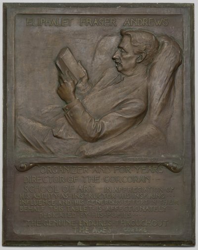 قرص تذكاري إلى أواخر EF Andrews ، 1917. بواسطة ريتشارد إدوين بروكس
