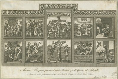 Lichfield - قطعة مذبح قديمة: نقش ، و [ج 1785] (طباعة) بواسطة ريتشارد جرين