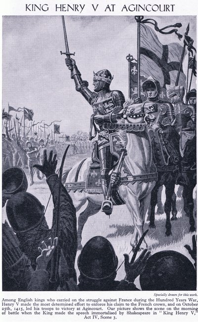 الملك هنري في أجينكورت 1415 م ، 1950 م بواسطة ريتشارد هنري بروك
