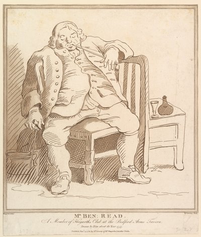 مستر بن: اقرأ ، عضو نادي هوغارثز في بيدفورد آرمز تافيرن ، بورن ب ... ، 27 نوفمبر ، 1781. بواسطة ريتشارد ليفساي