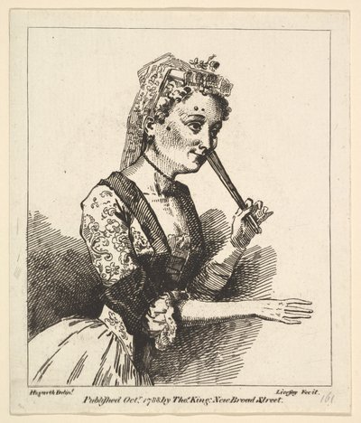 امرأة مندهشة من صباح هوغارثس ، أكتوبر 1788. بواسطة ريتشارد ليفساي