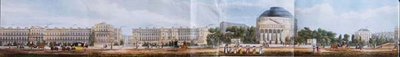 Cambridge Terrace ، الكولوسيوم ومدرسة Clergy Orphan ، تفاصيل من حانة "A Panoramic View around the Regent's Park". بواسطة أكرمان بواسطة ريتشارد موريس