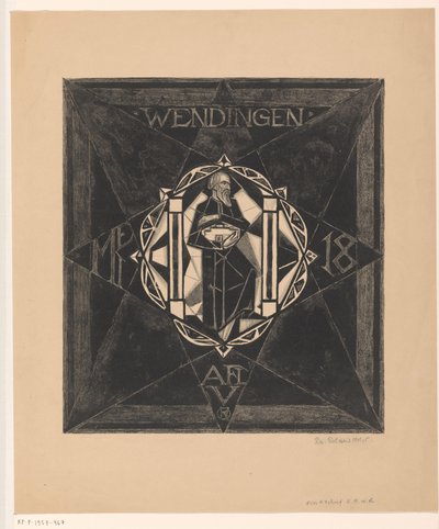 تصميم الغلاف لـ: Wendingen، 1918 بواسطة ريتشارد نيكولاوس رولاند هولست (توقيع الفنان)