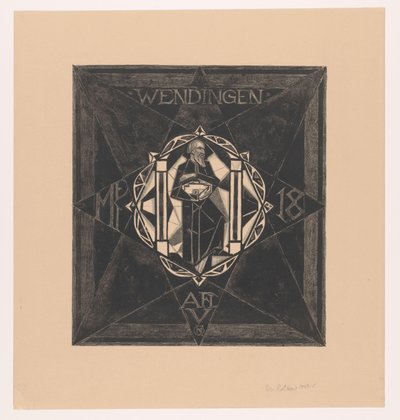 تصميم الغلاف لـ: Wendingen، 1918 بواسطة ريتشارد نيكولاوس رولاند هولست (توقيع الفنان)