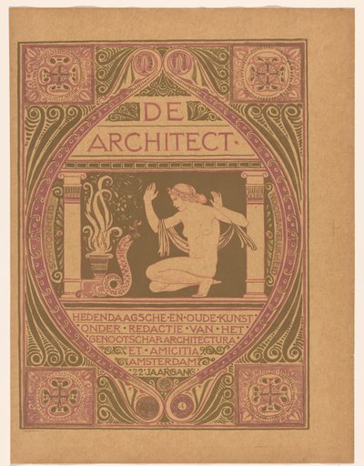 تصميم الغلاف لـ: De Architect، 1911 بواسطة ريتشارد نيكولاس رولاند هولست