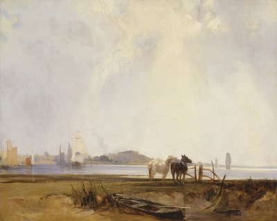 منظر طبيعي بالقرب من Quilleboeuf ، فرنسا ، حوالي 1824-25 (زيت على قماش) بواسطة ريتشارد باركس بونينجتون