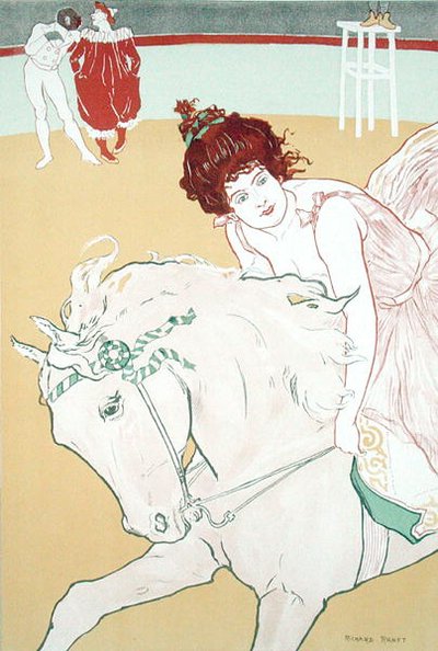 Circus Rider ، من L'Estampe Moderne ، نُشر في باريس 1897-99 (لون ليثو) بواسطة ريتشارد رانفت