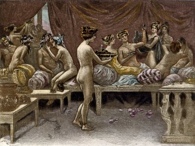 رسم توضيحي لريتشارد رانفت (1862-1931) للوسيان دي ساموسات (125 تقريبًا - 192): المحظيات. بواسطة ريتشارد رانفت