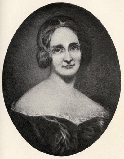 Mary Wollstonecraft Shelley (1797-1851) رسم توضيحي من "الرحلات الصغيرة إلى منازل النساء المشهورات" ، تم نشره عام 1897 بواسطة ريتشارد روثويل