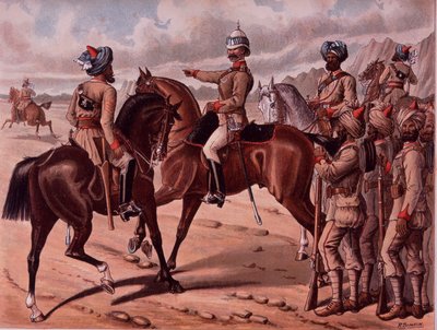 The Corps of Guides، c.1895 (لون ليثو) بواسطة ريتشارد سيمكين