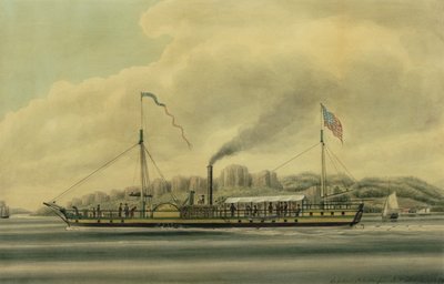 ال نهر هدسون ستيمبوت ، "كليرمون" ، ج 1858 بواسطة ريتشارد فاريك دي ويت