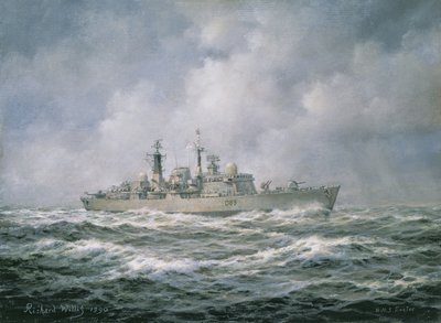 HMS إكستر في البحر ، 1990 بواسطة ريتشارد ويليس