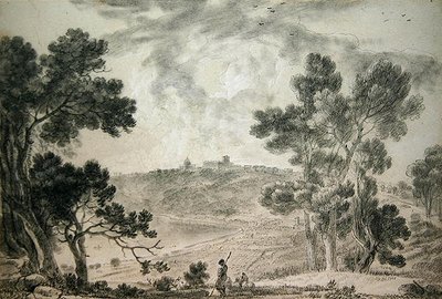 كاستل غاندولفو (طباشير أسود على ورق) بواسطة ريتشارد ويلسون