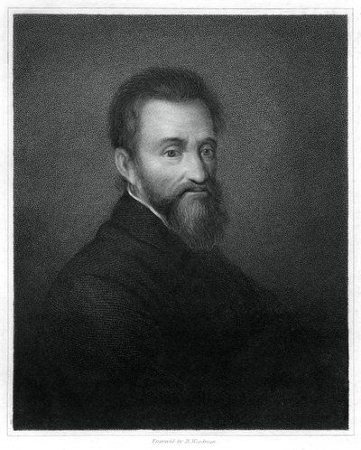 مايكل أنجلو ، نحات عصر النهضة الإيطالي ، رسام ، مهندس معماري وشاعر ، 1833. بواسطة ريتشارد وودمان