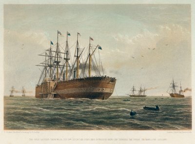السفينة "الشرقية الكبرى" قيد التشغيل، حوالي عام 1860 (طباعة حجرية ملونة) بواسطة روبرت (بعد) دادلي