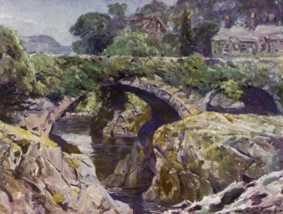 الجسر القديم ، Bettws-y-Coed (لون ليثو) بواسطة روبرت (بعد) فاولر