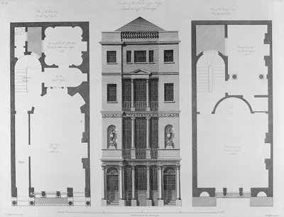 ارتفاع بيت القهوة البريطاني ، نقشه روبرت بليث ، 1778 بواسطة روبرت آدم