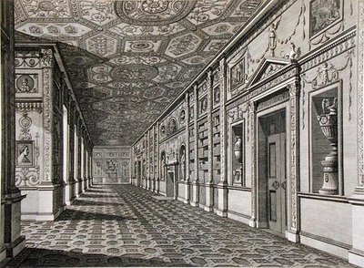 المكتبة في Syon House ، بنيت 1760-69 (نقش) بواسطة روبرت آدم
