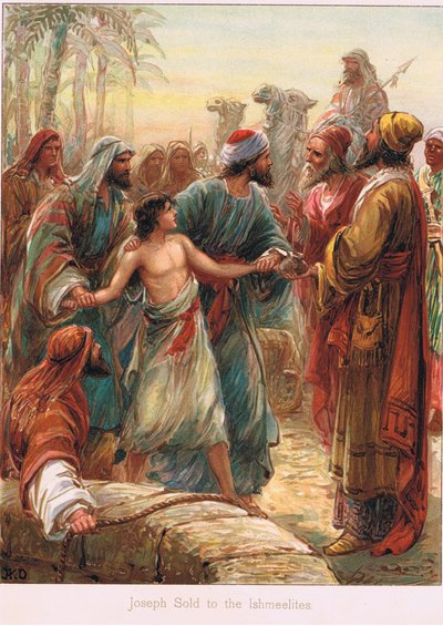 رسم توضيحي من "قصص الكتاب المقدس" بواسطة إرنست نيستر ، حوالي عام 1910 (ليثو ملون) بواسطة روبرت أمبروز دادلي