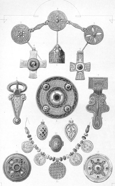الآثار الأنجلوسكسونية. الحلي الشخصية من الذهب والبرونز ، 1886 بواسطة روبرت أندرسون