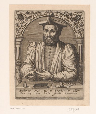 صورة لغيوم فيلانديره Guilelmus Philander Castili oneus Architectus (العنوان على الكائن) سلسلة صور لعلماء القرنين الخامس عشر والسادس عشر (عنوان السلسلة) بواسطة روبرت بويسارد