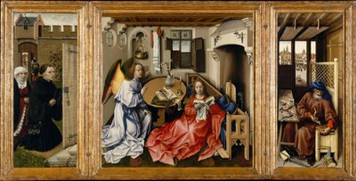 البشارة Mérode Altarpiece ، حوالي 1428-1432 بواسطة روبرت كامبين