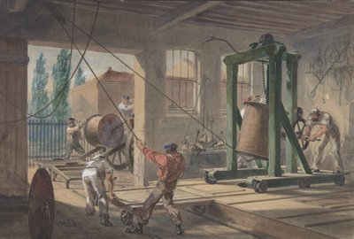 تم نقل بكرات أسلاك التوصيل المغطاة Gutta-percha إلى الخزانات في الأشغال ... ، 1865-1866. بواسطة روبرت تشارلز دادلي