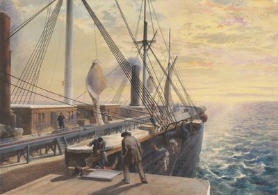 منظر ، بالنظر إلى الخلف ، من Port Paddle Box في الشرق العظيم ، يُظهر الحوض الصغير ... ، ١٨٦٥-٦٦. بواسطة روبرت تشارلز دادلي