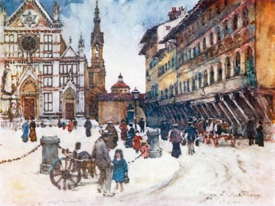 بيازا سانتا كروتشي (طباعة حجرية ملونة) بواسطة روبرت تشارلز جوف