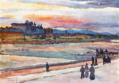 غروب الشمس فوق مونتي أوليفيتو (ليثو ملون) بواسطة روبرت تشارلز جوف