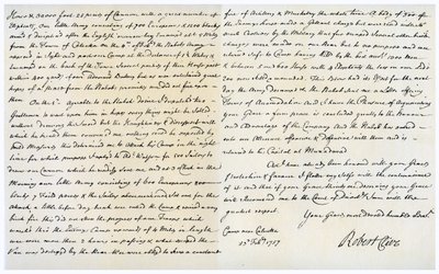 رسالة من روبرت كلايف إلى توماس بيلهام-هولز ، 23 فبراير 1757. بواسطة Robert Clive