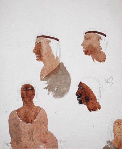 أنواع فويجيان ، حوالي عام 1832 (قلم رصاص وألوان مائية على ورق) بواسطة روبرت فيتزروي