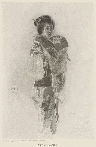 La Mousmee ، رسم توضيحي من "مجلة Scribner" ، نقش بواسطة Henry Wolf (1852-1916) بواسطة روبرت فريدريك (بعد) بلوم