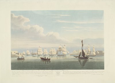 مغادرة اثنتي عشرة سفينة تجارية هولندية من ميناء بورتسموث عام 1833 (اللوحة 1) هذه المجموعة المكونة من ثلاث لوحات تصور المغادرة من ميناء بورتسموث في الثاني من يونيو 1833 من 12 سفينة Nederlandsche Koopvaardy من Embargo. بواسطة جون كريستيان شيتكي