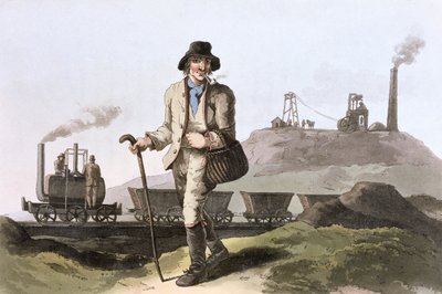 قاطرة بلينكينسوب البخارية في منجم ميدلتون بالقرب من ليدز ، غرب يوركشاير ، 1814 بواسطة روبرت هافيل
