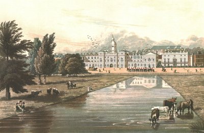 The Horse Guards & Melbourne House ، c1821 بواسطة روبرت هافيل