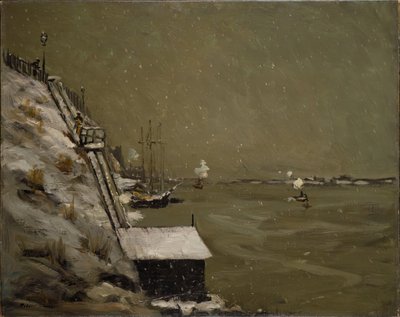 جسر النهر الشرقي ، شتاء ، 1900. بواسطة روبرت هنري