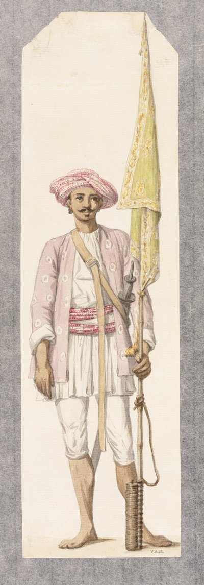 رجل الصواريخ من تيبو سلطان (1750-1799) ، ج 1793-4 (مرحاض على ورق) بواسطة روبرت هون
