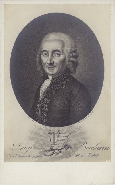لويجي بوتشريني ، ملحن وعازف التشيلو الإيطالي (1743-1805). بواسطة روبرت ليفيفر