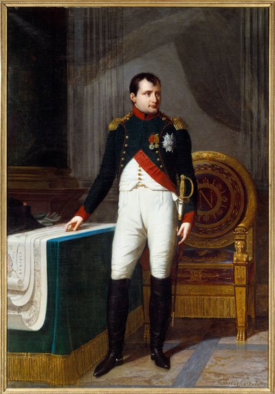 صورة بالحجم الكامل لنابليون الأول (1769-1821) بالزي العسكري للعقيد دي مطاردون دي لا غارد لوحة لروبرت لوفيفر (1755-1830) شمس القرن التاسع عشر. 2.26x1.57 م باريس ، متحف كارنافالي بواسطة روبرت ليفيفر