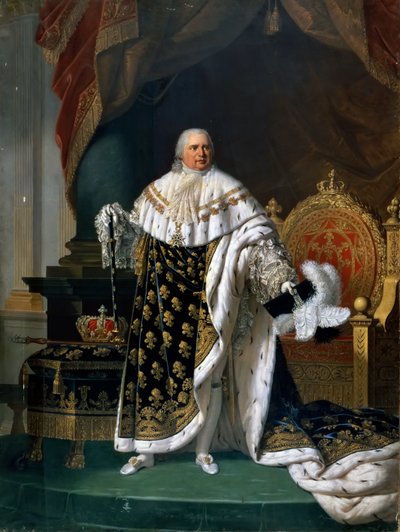 صورة لويس الثامن عشر 1755-1824 في أردية التتويج بواسطة روبرت ليفيفر