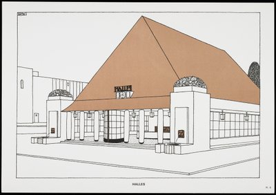 Halles ، من Une Cite Moderne ، رسومات من قبل روب ماليت ستيفنز المعماري ، 1987 (منشور) بواسطة روبرت ماليت ستيفنز