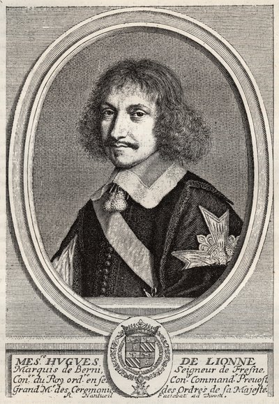 كان هوغو دي ليون (1611 - 1671) ، ماركيز دي فريسنس ، لورد بيرني ، دبلوماسيًا ووزير دولة في عهد لويس الرابع عشر. نقش روبرت نانتويل. مجموعة خاصة. بواسطة روبرت نانتويل