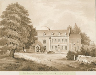 ستورتون - "Stew Poney Inn near Kinver": رسم غسيل بني داكن ، 1828 بواسطة روبرت نويز