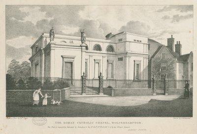 ولفرهامبتون - الكنيسة الرومانية الكاثوليكية: الطباعة الحجرية الثانية [عام 1844] بواسطة روبرت نويز
