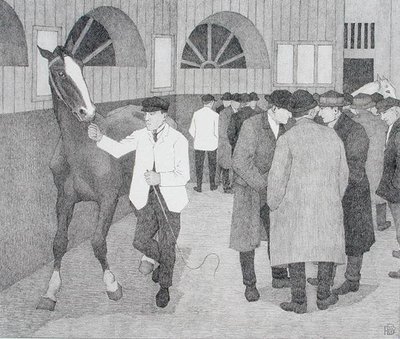 تجار الخيول في باربيكان (باربيكان رقم 2) 1921 (ليثو) بواسطة روبرت بولهيل بيفان