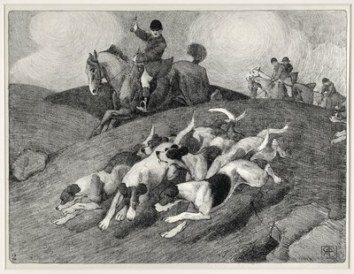 Hunting scene (litho) بواسطة روبرت بولهيل بيفان