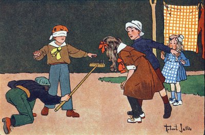 كولين ميلارد (كولين ميلارد). النقش في "" ماذا نلعب؟ "" بقلم إي ويبر مع رسومات بالألوان المائية لروبرت ساليس (1871-1929). Librairie Garnier Freres ، باريس بواسطة روبرت ساليس