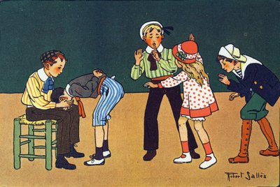 اليد الدافئة. النقش في "" ماذا نلعب؟ "" بقلم إي ويبر مع رسومات بالألوان المائية لروبرت ساليس (1871-1929). Librairie Garnier Freres ، باريس بواسطة روبرت ساليس